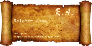 Reicher Absa névjegykártya